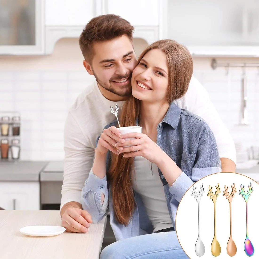 Ложка Latte Antler Набір 4 шт, багатобарвна Довгі, фото №6