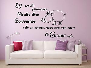 Наклейка на стіну Blumenauto XL 68175-100 x 58 см Цитата Ейнштейна Вівця Чорний - Фото 1