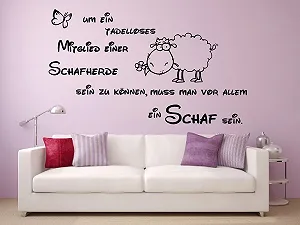 Наклейка на стіну Blumenauto XL 68175-100 x 58 см Цитата Ейнштейна Вівця Чорний - Фото 1