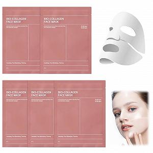 Маска для лица Organic Collagen для глубокого увлажнения, интенсивное увлажнение, ночная маска для усиления коллагена, улучшает эластичность, антивозрастная коллагеновая маска для лица, уменьшает мелкие морщины, 5 шт - Фото 1