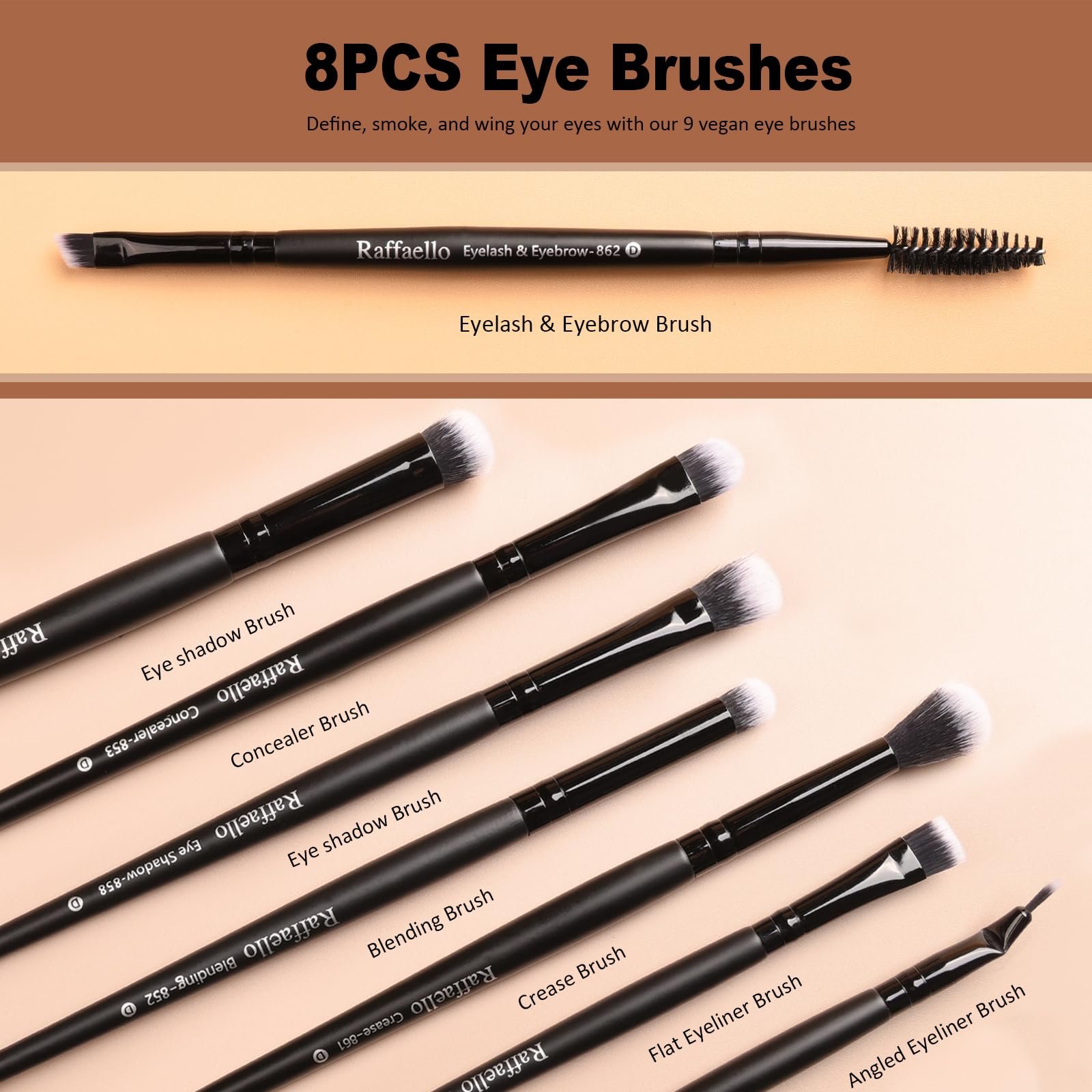 Набор кистей для макияжа 15 штук Professional Synthetic Premium Travel Кисти для макияжа Cruelty Free Bristles Foundation Powder Blush Cosmetic Brush Gift, фото №5