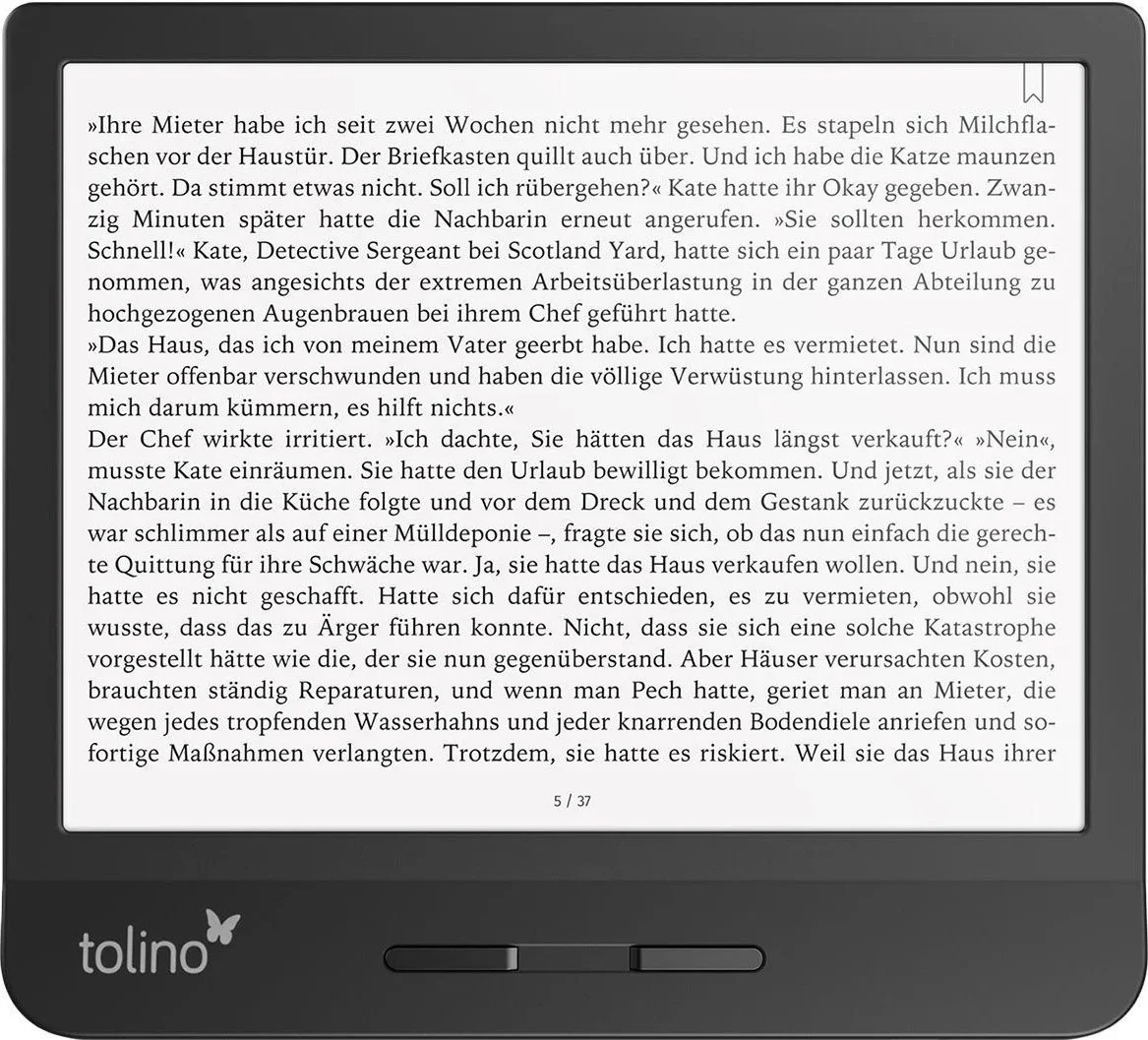 Електронна книга 7" Tolino Vision 5 / 8ГБ / Android / Wi-Fi / Сенсорний E-Ink екран (1680 × 1264) / Налаштовувана яскравість / Вологозахищеність IPX8 / Stardust Silver, фото №6 Електронна книга 7" Tolino Vision 5 / 8ГБ / Android / Wi-Fi / Сенсорний E-Ink екран (1680 × 1264) / Налаштовувана яскравість / Вологозахищеність IPX8 / Stardust Silver, фото №6