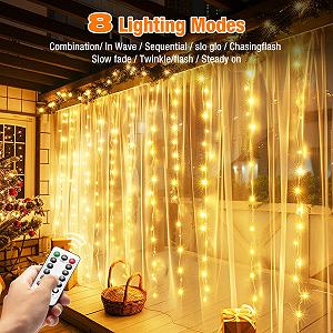 Световая завеса btfarm 3 x 3 м, 300 LED, теплый белый synthetic.ua - Фото 1
