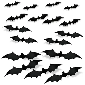 Наклейки на стіну SAVITA Halloween 3D Bat 56 шт. Чорний - Фото 1