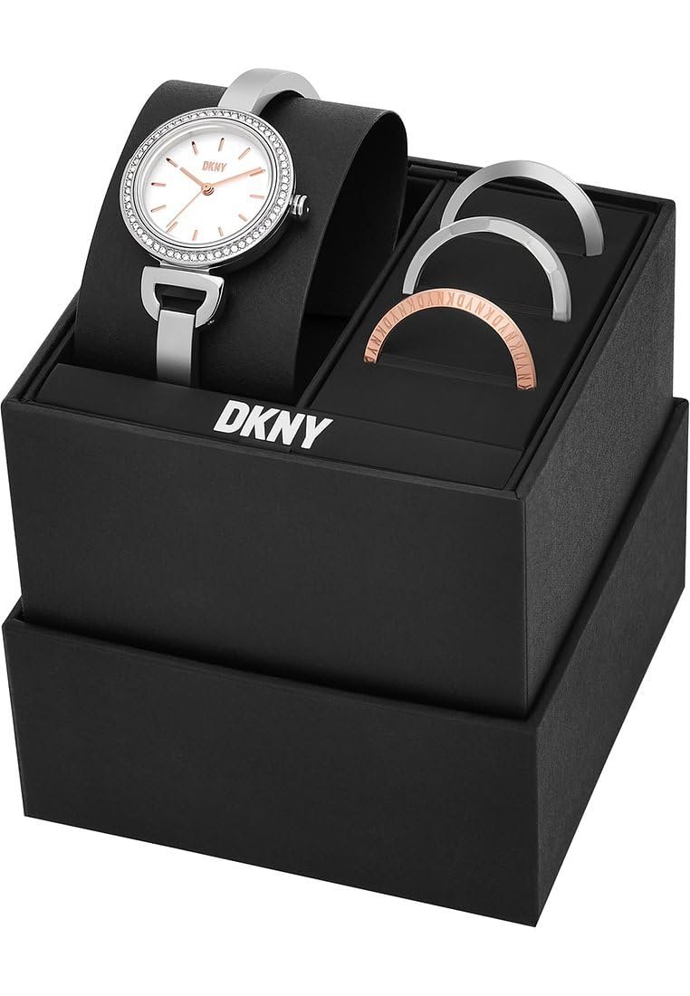 Жіночий годинник DKNY Uptown D Кварцовий механізм/3 стрілки з браслетом з нержавіючої сталі NY6675Set, фото №4