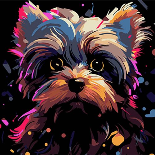 Картина за номерами Strateg ПРЕМІУМ Йорк експресія кольору на чорному фоні розміром 30х30 см [tsi245775-TSI], фото №1