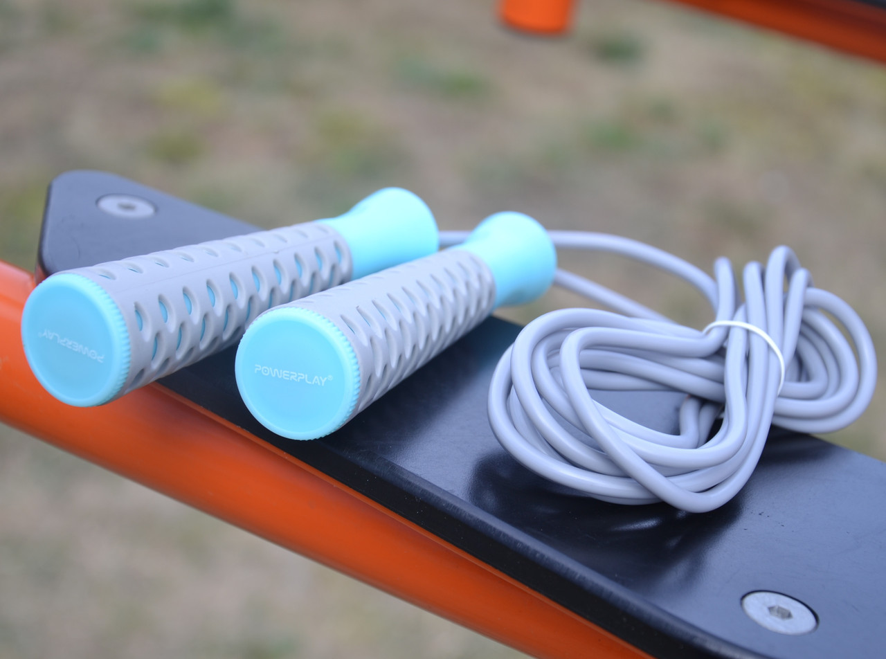Скакалка PowerPlay 4206 Jump Rope PRO Сіро-м'ятна (2,75m.), фото №7