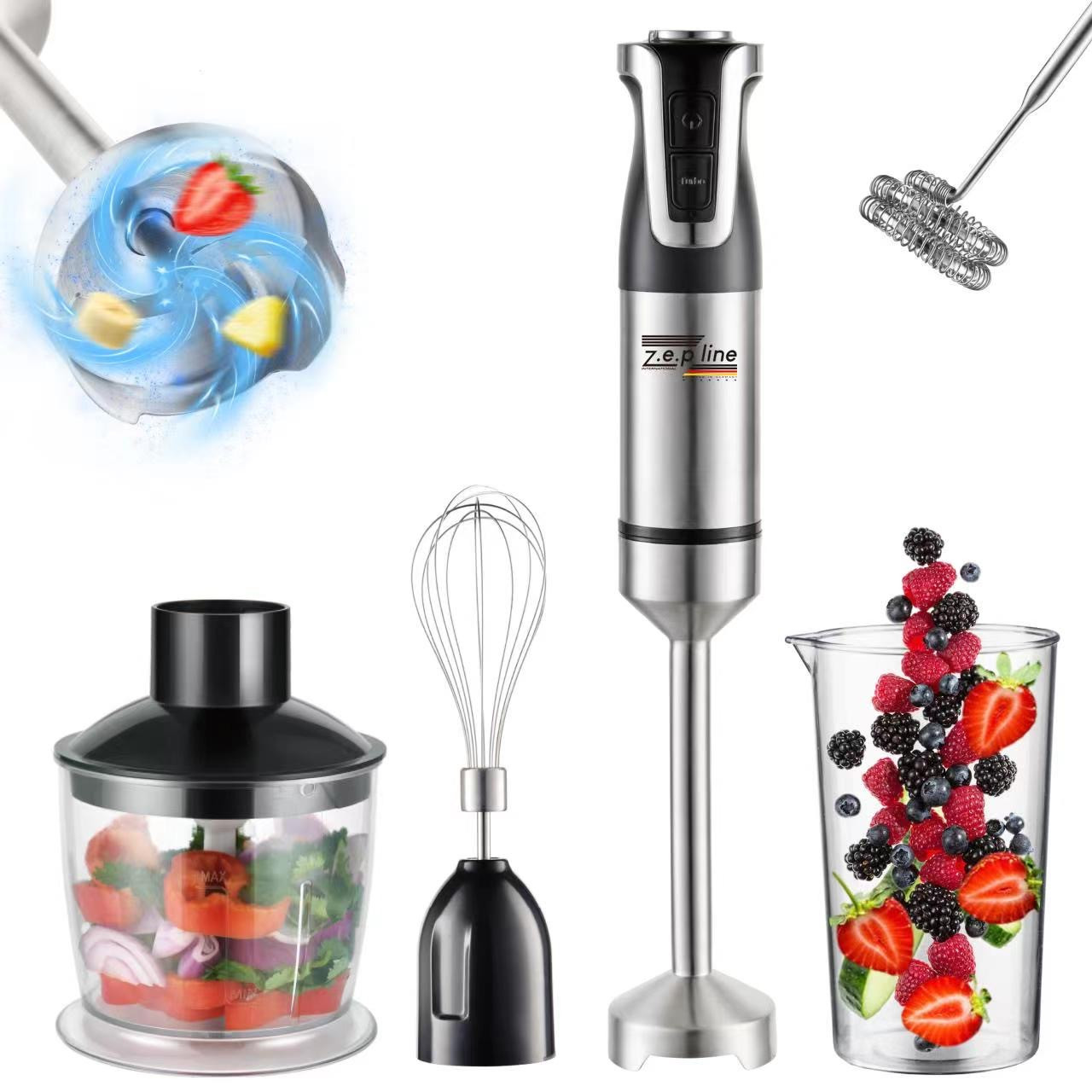 Погружной блендер 5в1 Zepline ZP-073 1500ВТ Черный, фото №1