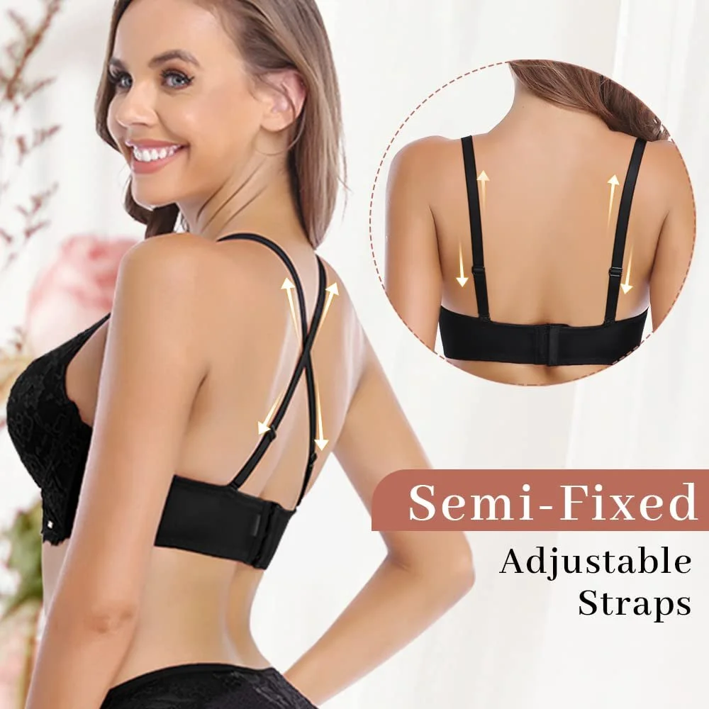 Бюстгальтер Push Up SHEKINI на косточках открытая спина кружевной глубокий вырез перекрещенные бретели, фото №2 Бюстгальтер Push Up SHEKINI на косточках открытая спина кружевной глубокий вырез перекрещенные бретели, фото №2