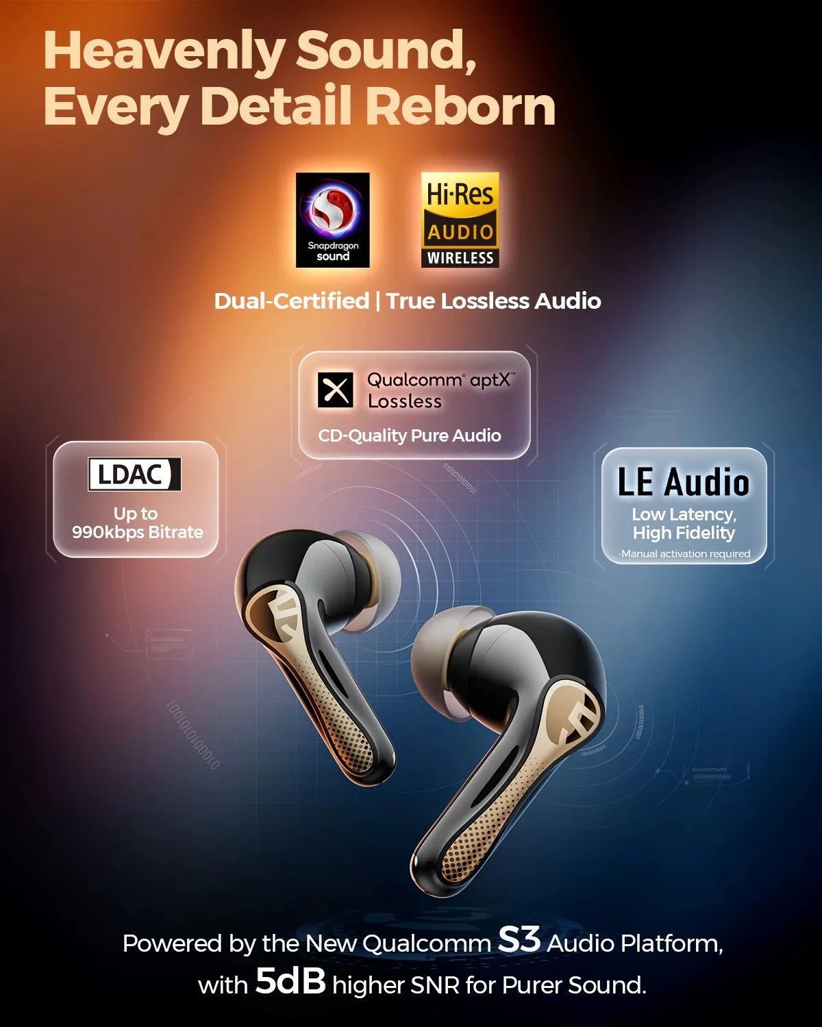 Наушники SoundPEATS Air5 Pro+ xMEMS Qualcomm aptX Lossless LDAC Black, фото №9 Наушники SoundPEATS Air5 Pro+ xMEMS Qualcomm aptX Lossless LDAC Black, фото №9