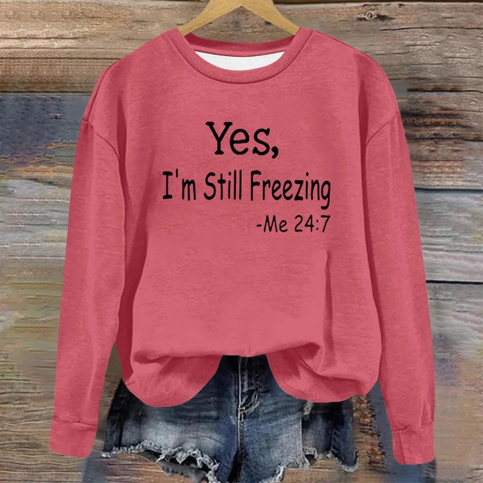 Жіночий світшот Generisch з довгим рукавом, круглим вирізом, вінтажним принтом, фото №3