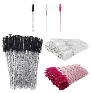 Набір Crystal Eyelash Brushes Eyeliner Brushes Curved Mascara Sticks Spools 300 штук - Фото 1