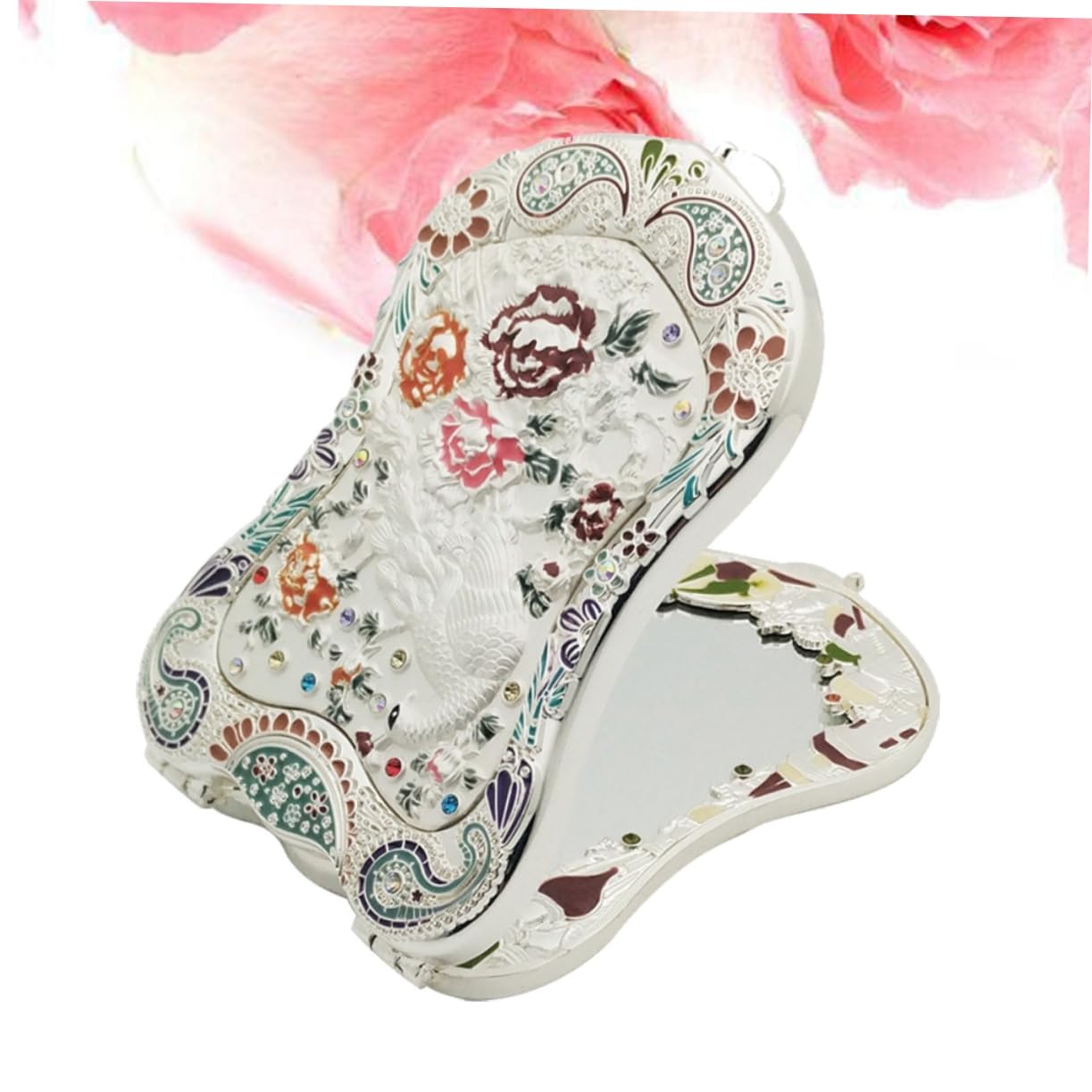 Ручное зеркало Angoily винтажная сумочка набор из 2 зеркал компактная сумочка складное зеркало антикварное зеркало для макияжа, фото №6 Ручное зеркало Angoily винтажная сумочка набор из 2 зеркал компактная сумочка складное зеркало антикварное зеркало для макияжа, фото №6