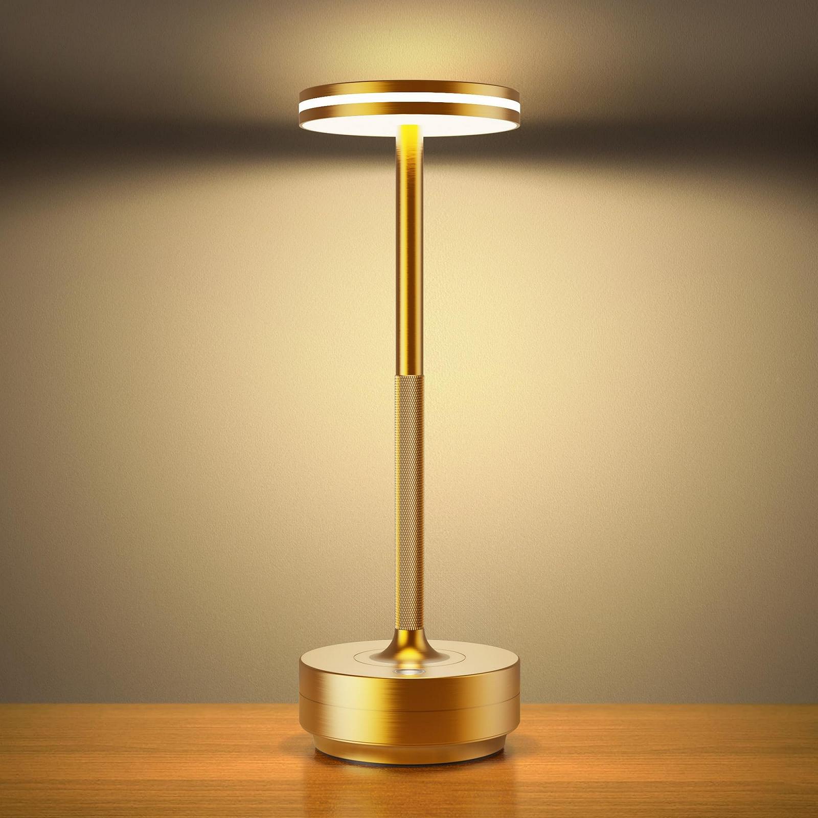 Настільна лампа LED Hapfish 5000 mAh Сенсорна Бездротова Акумуляторна з регулюванням яскравості 3 колірні температури IP54 Водонепроникна, фото №1