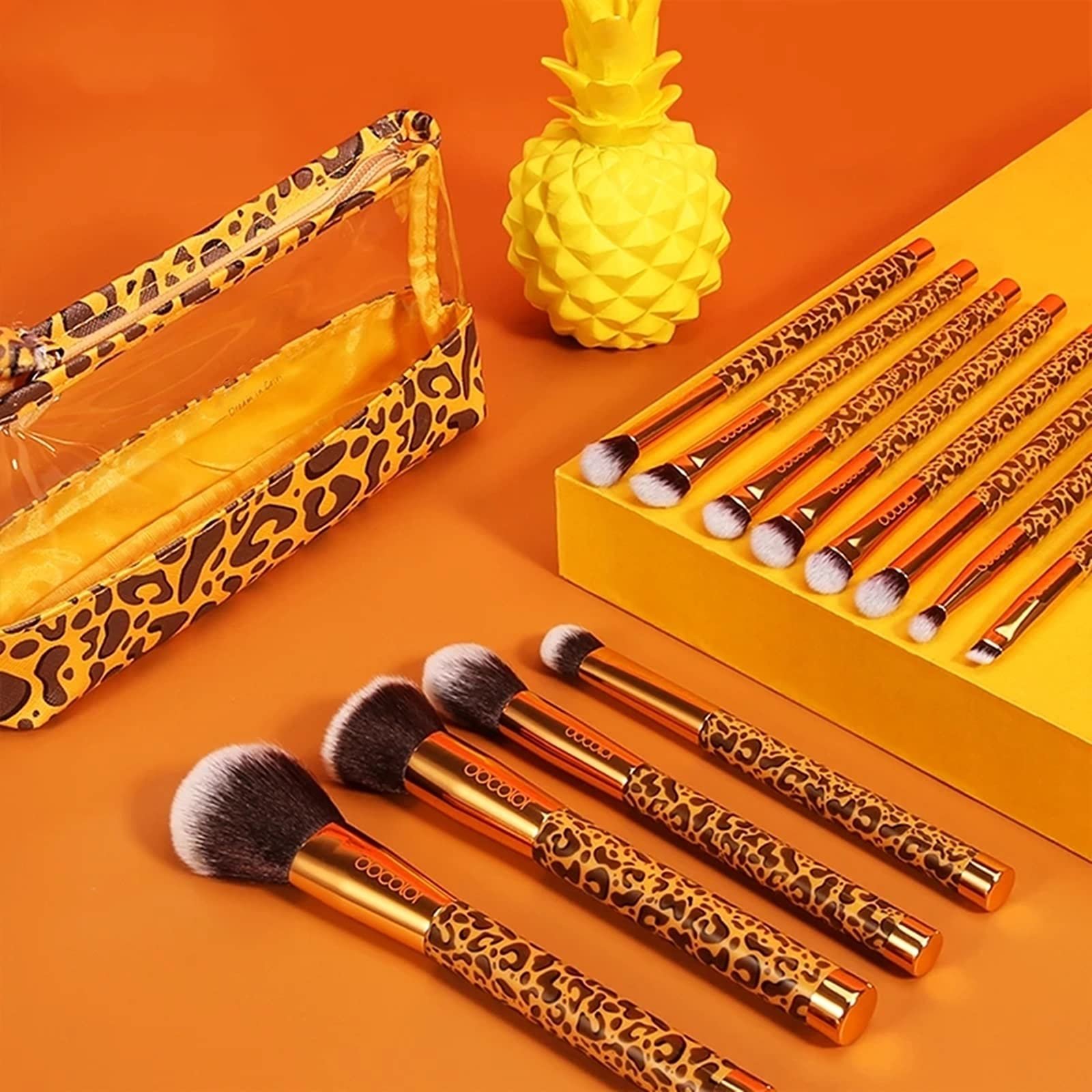 Набор кистей JTRHD Make-up 12 шт, синтетический волос, золотой, размер S, фото №4
