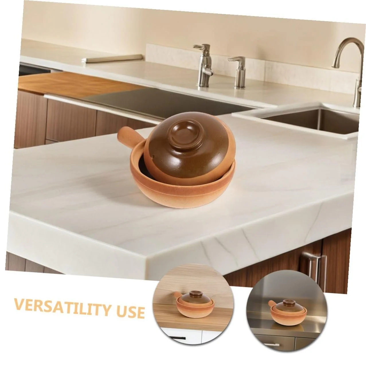 Глиняный горшок традиционный с крышкой, равномерное распределение тепла, для риса, семейных обедов и путешествий, портативный, цвет в ассортименте, фото №8