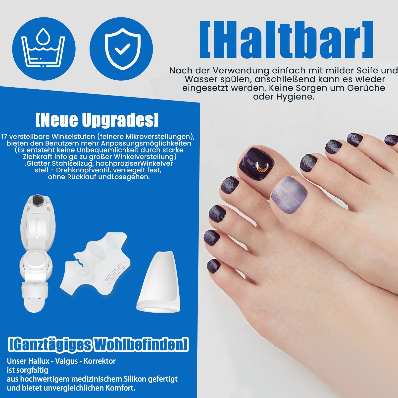 Шина для коррекции Hallux Valgus, регулируемый разделитель пальцев, шина, фото №7