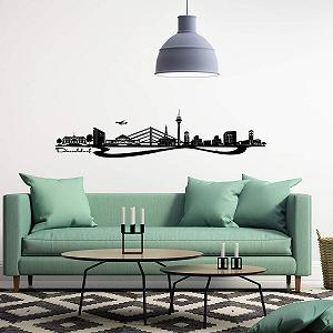 Наклейка на стіну Düsseldorf Skyline пам'ятки міста 130 x 30 см 33 кольори synthetic.ua - Фото 1