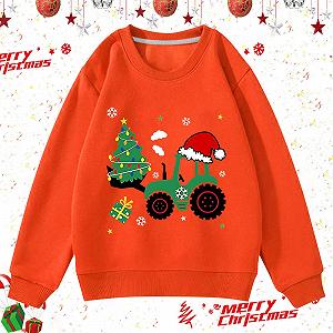 Детский рождественский свитер Generisch с круглым вырезом, смешным трактором, рождественской елкой. Удобный свитер для рождественских вечеринок и повседневного использования synthetic.ua - Фото 1