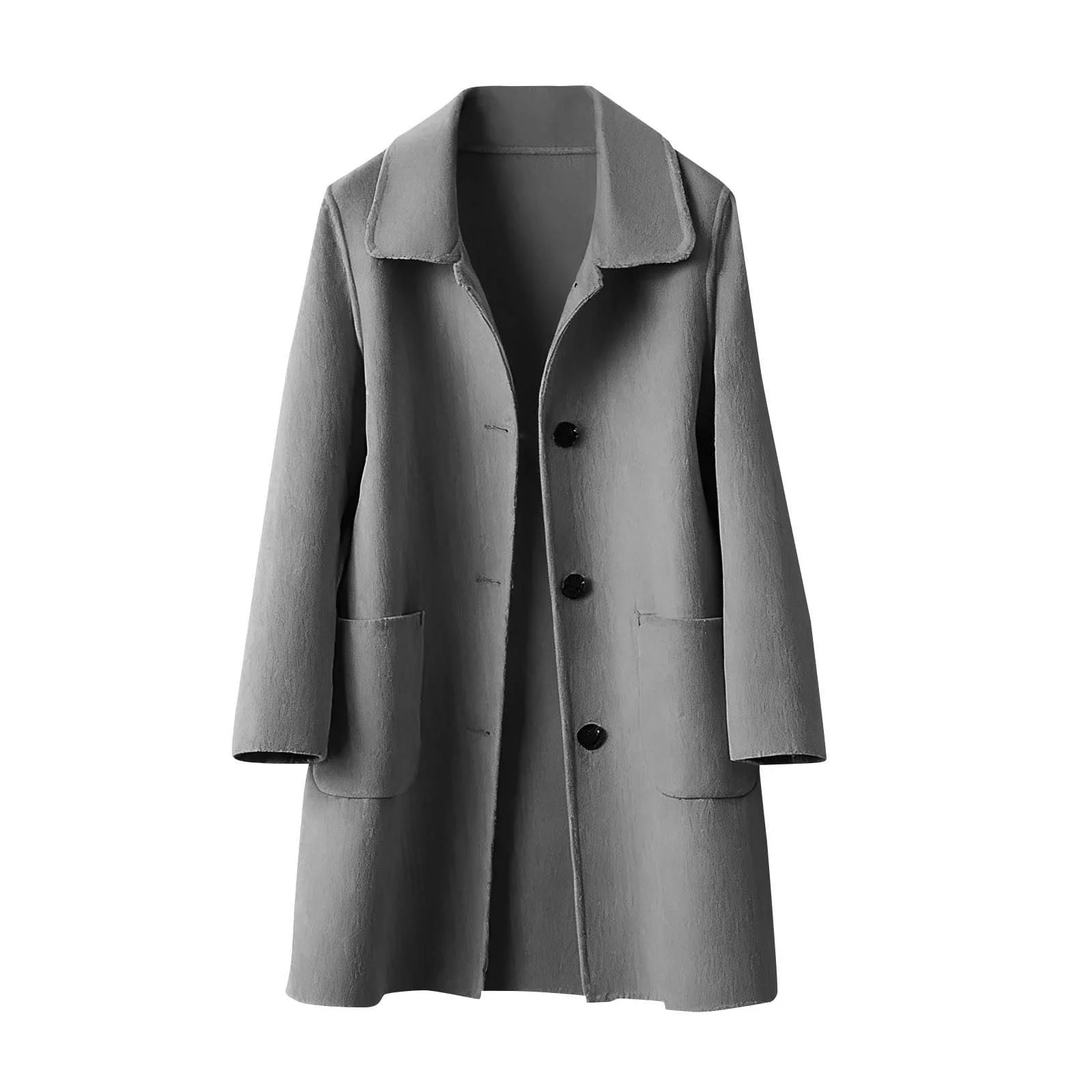 Пальто Generisch для девочек и мальчиков, тренч, легкая ветровка, однобортная переходная куртка, классическое зимнее пальто из шерстяной смеси, длинное пальто, элегантная верхняя одежда с открытой передней частью, деревянное пальто, фото №4