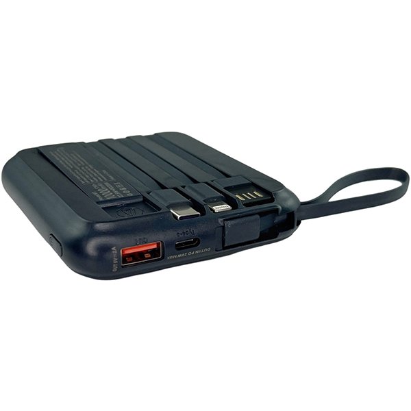 Міні-повербанк з кабелем та швидкою зарядкою 10000 мАг 20w Yoobao W1 PD+QC Magsafe Темно-синій, фото №5
