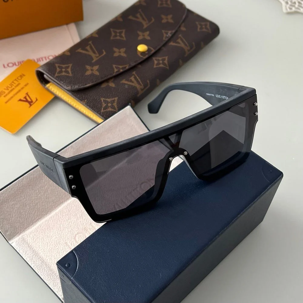 Солнцезащитные женские очки черные Louis Vuitton на лето, фото №5