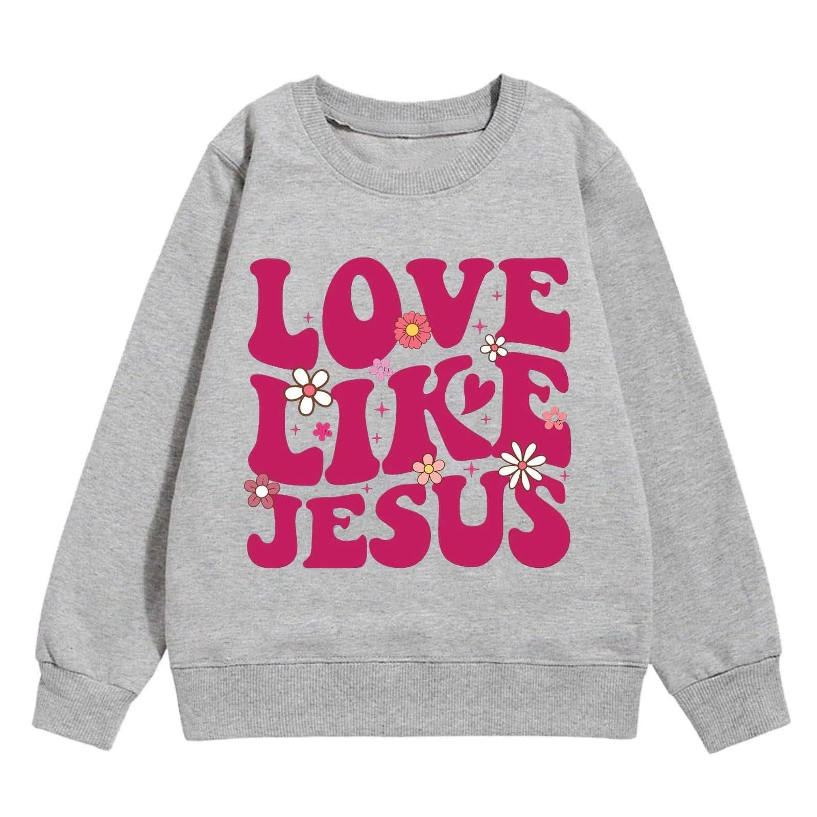 Дівчачий світшот з графічними принтами, круглий виріз горловини, фото №4