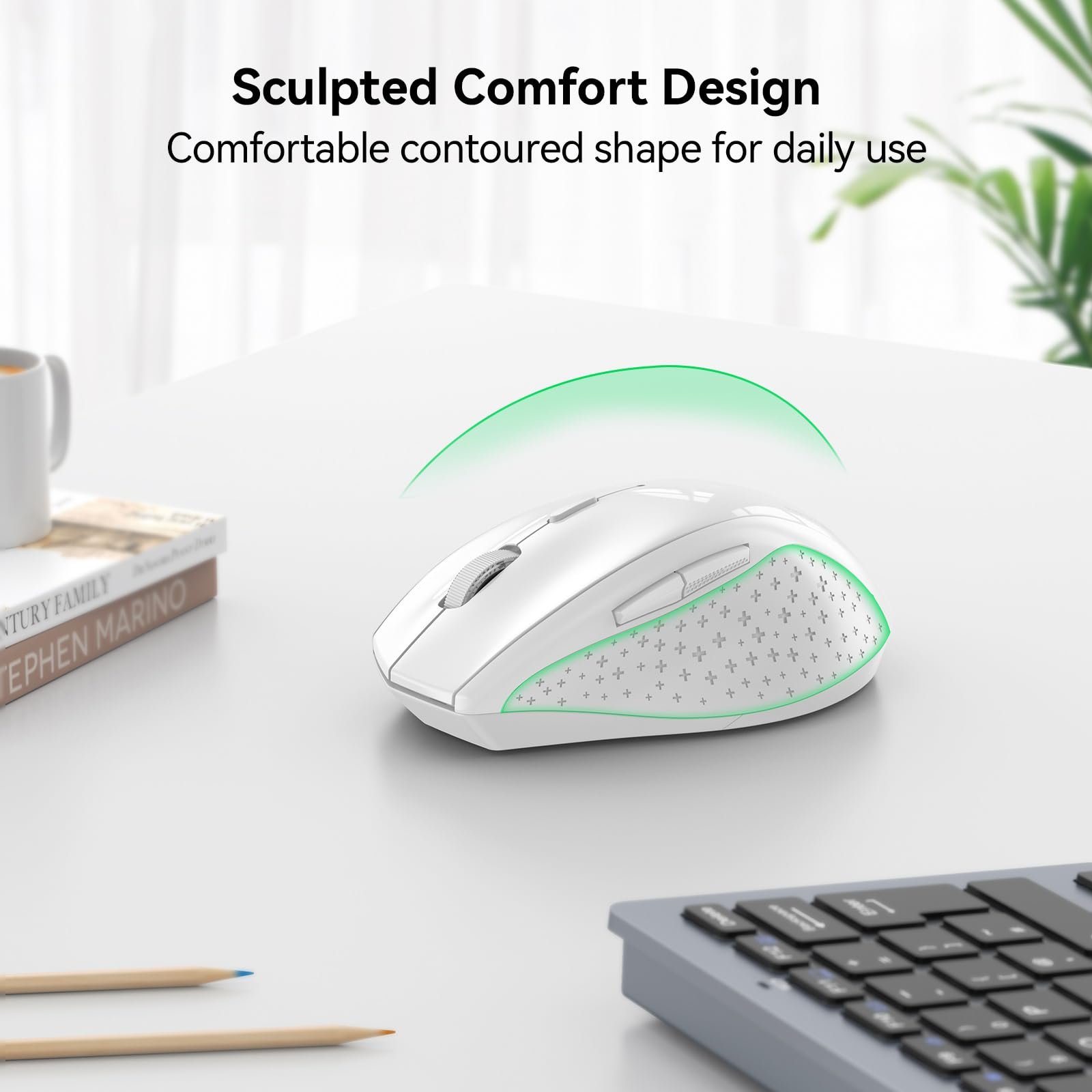 Мышь TECKNET Беспроводная 4800 DPI Оптическая для бизнеса с 6 регулируемыми DPI и нано-приемником для ПК, ноутбука, Windows, MacBook, Linux, офиса и дома, фото №5