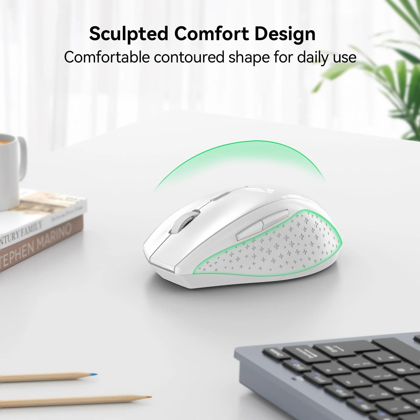 Мышь TECKNET Беспроводная 4800 DPI Оптическая для бизнеса с 6 регулируемыми DPI и нано-приемником для ПК, ноутбука, Windows, MacBook, Linux, офиса и дома, фото №5 Мышь TECKNET Беспроводная 4800 DPI Оптическая для бизнеса с 6 регулируемыми DPI и нано-приемником для ПК, ноутбука, Windows, MacBook, Linux, офиса и дома, фото №5