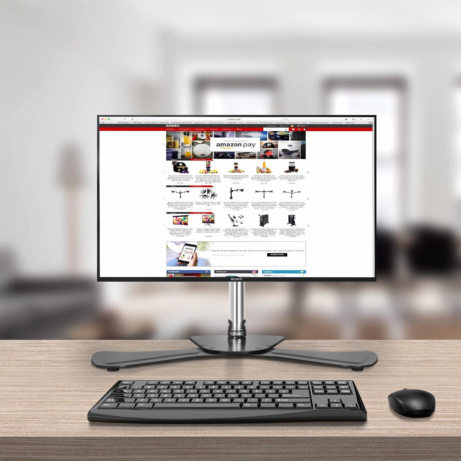 Кронштейн для монитора Duronic DM751 с регулируемой высотой, одинарный, для настольного крепления ЖК-светодиодного монитора с наклоном и поворотом (Наклон 15	|Поворот 360	), фото №2