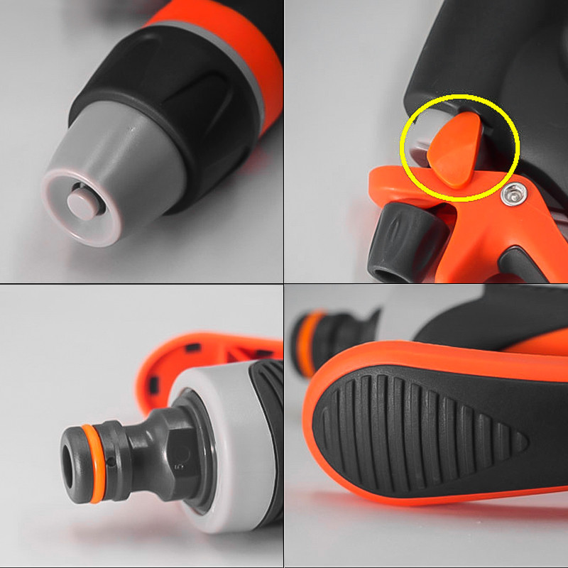 Пістолет поливочний регуляторний BlueBird BB-2114A 3 режиму розпилювання Чорний з оранжевим, фото №5