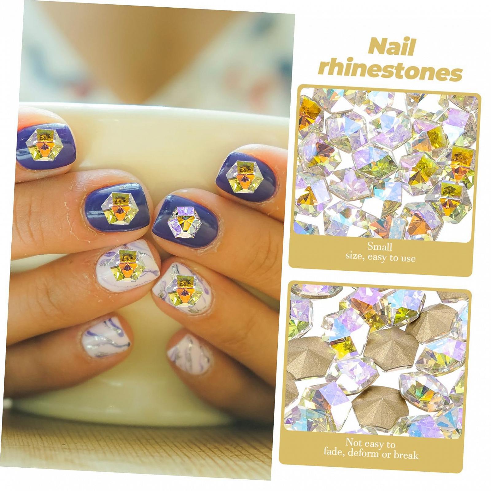 Стразы для ногтей Healvian, шестиугольные, 50 шт., фото №5