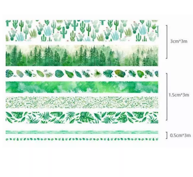 Скотч цветной декоративный На природе Santtiwodo набор 8 шт, фото №2