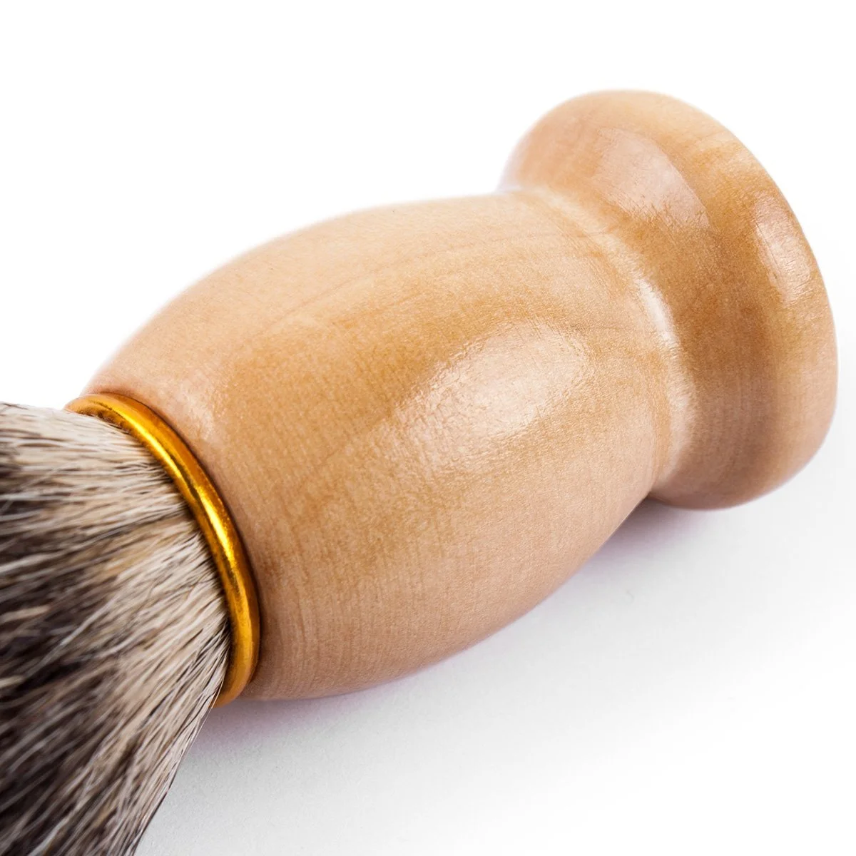 Помазок для гоління QSHAVE 100% ворс борсука дерев'яна основа, фото №6
