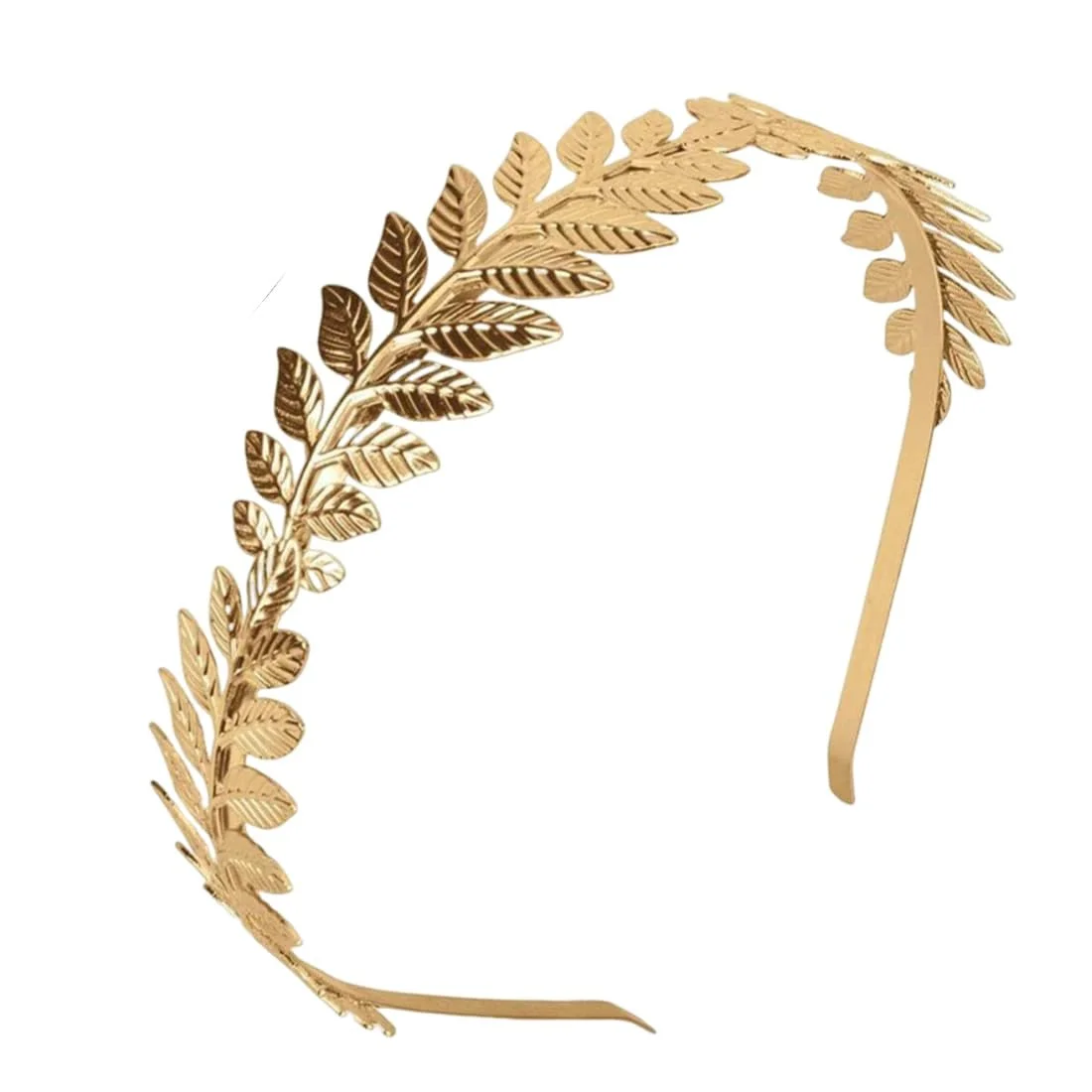 Золотий обруч на голову з листям богині, фото №1