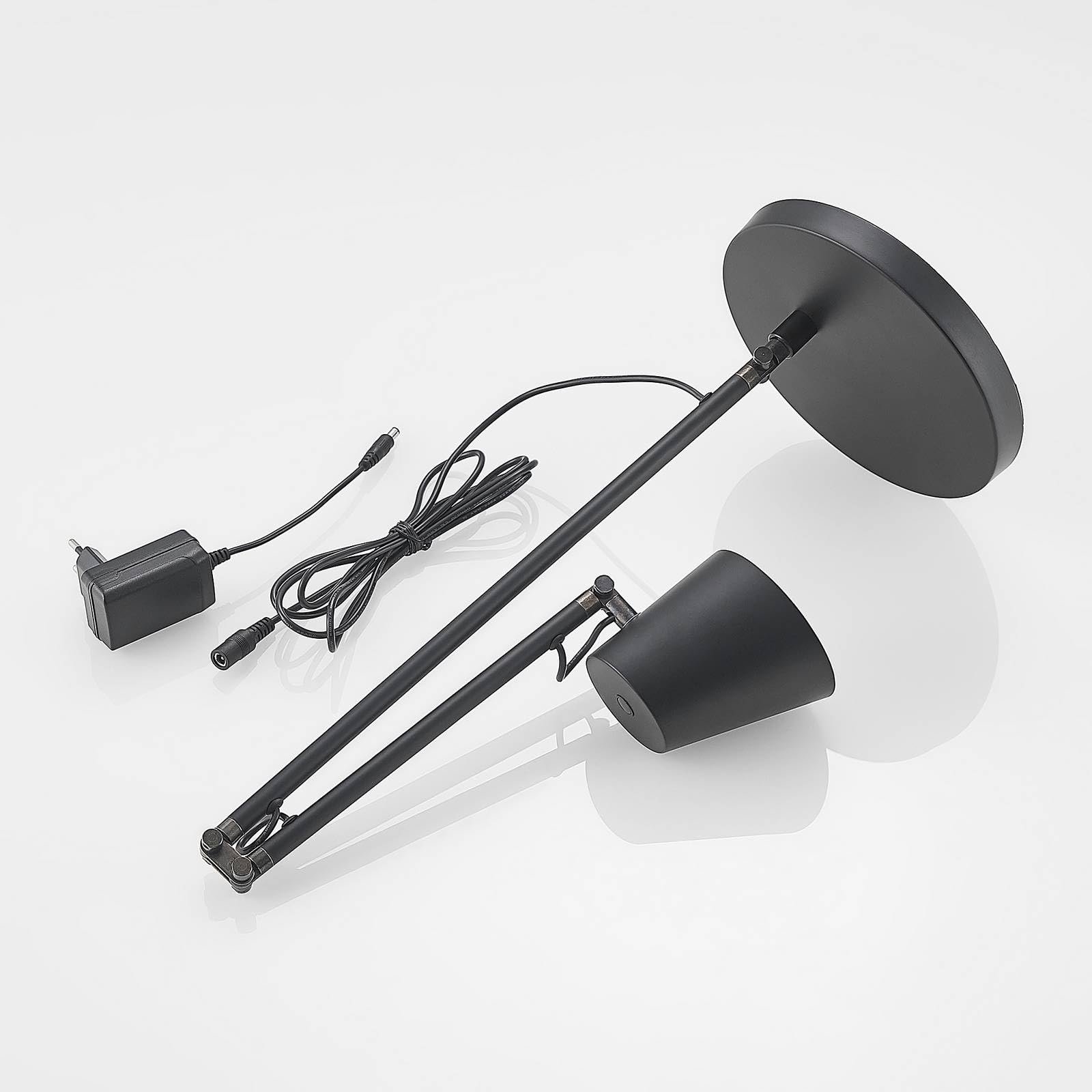 Настільна лампа Lucande Tarris LED Димована Металева Чорна, фото №8