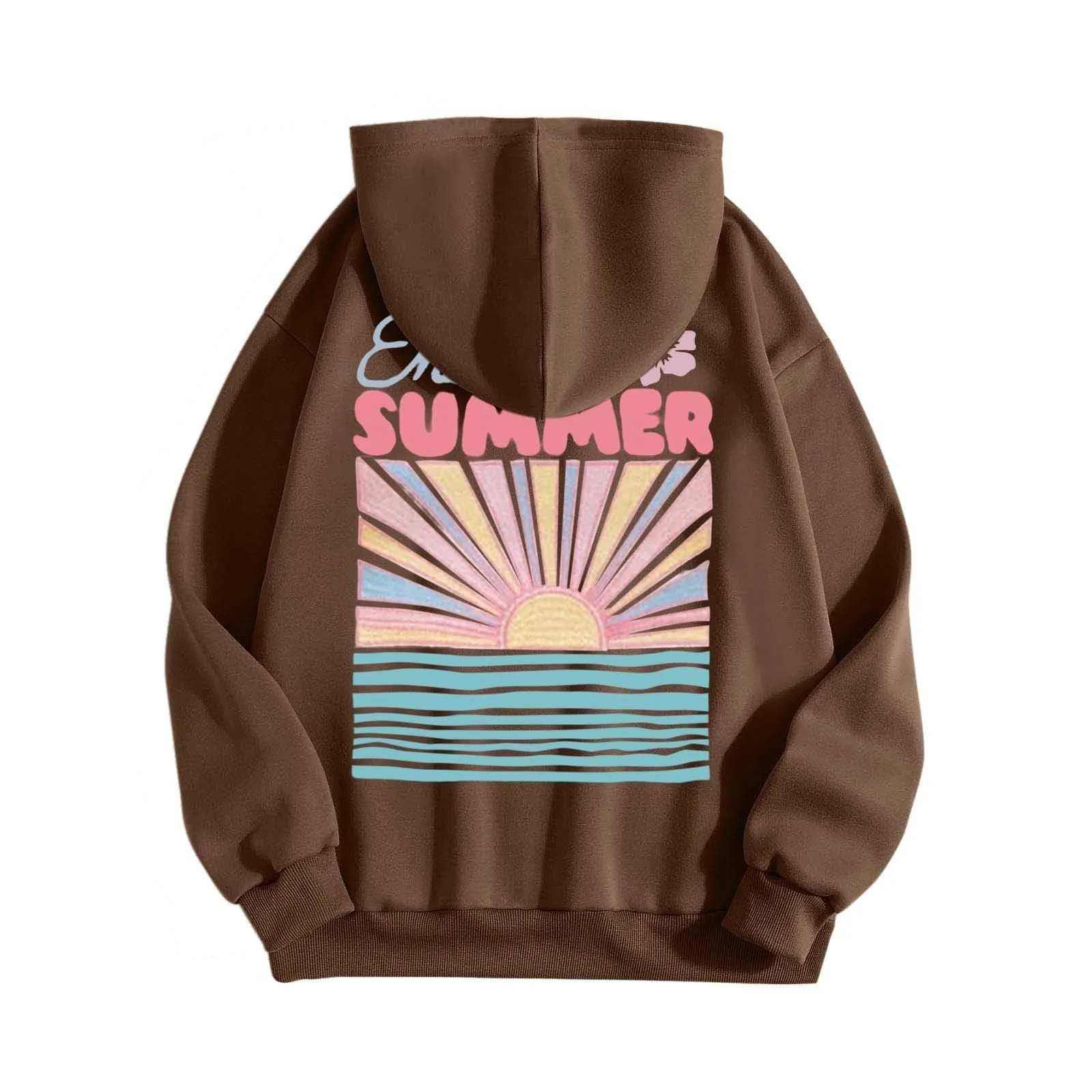 2025 - Милые однотонные худи для женщин, девочек-подростков, эстетичная флисовая однотонная толстовка, пуловер с длинными рукавами, базовый топ, женская толстовка с капюшоном, фото №5