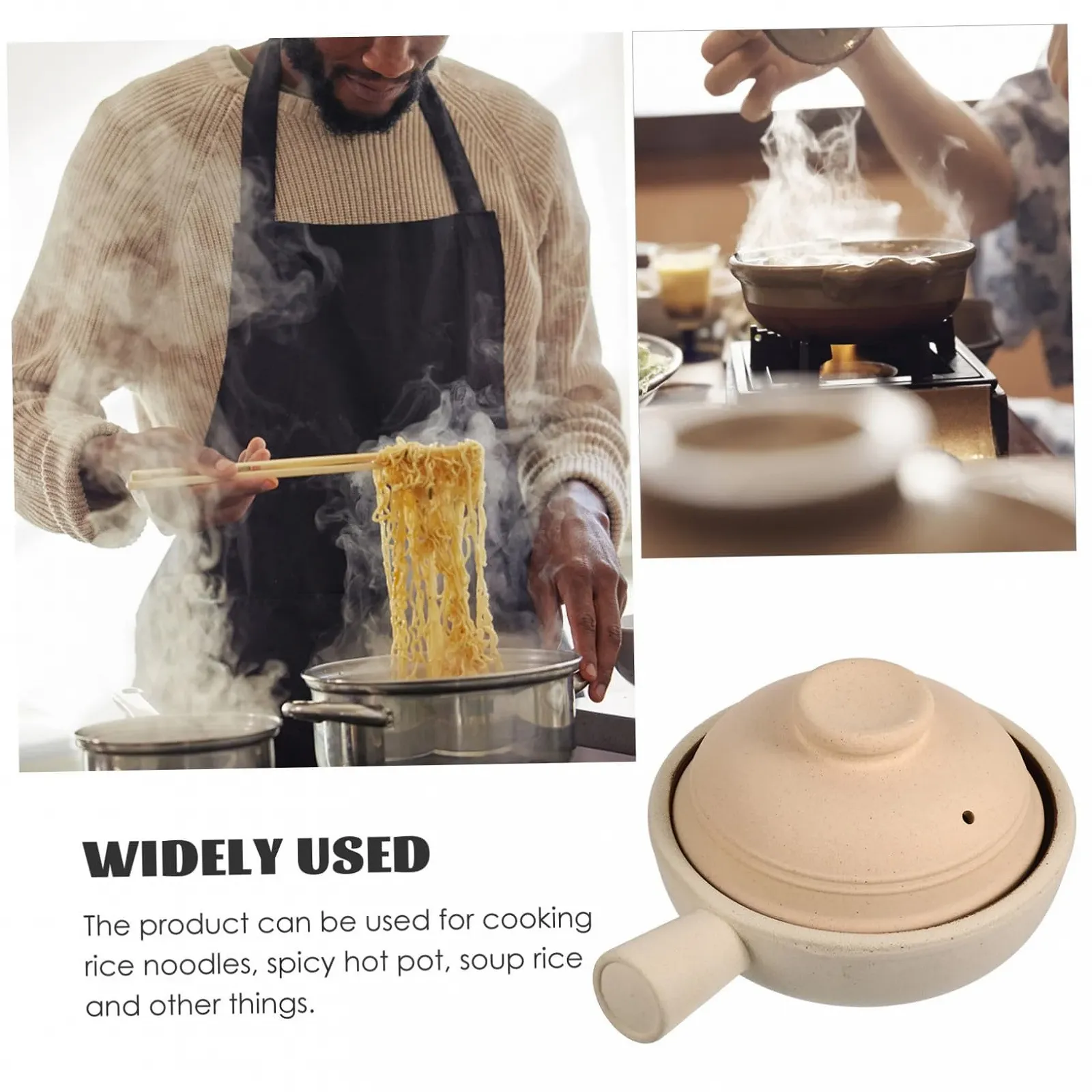 Ківш для супу Керамічний з кришкою та ручкою Термостійкий, фото №8