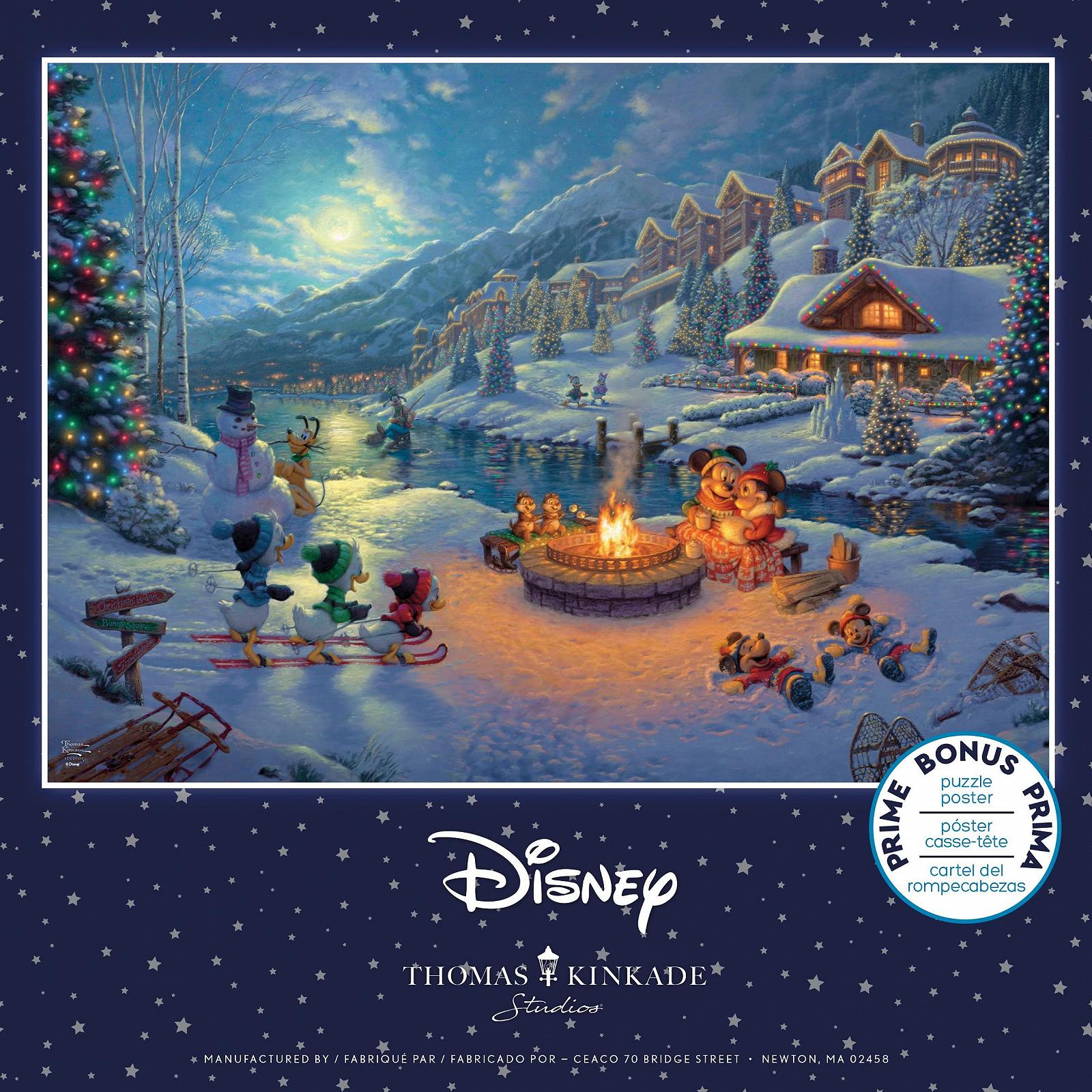Пазл Ceaco Thomas Kinkade Disney Dreams Collection Holiday - Mickey and Minnie Christmas Lodge 1000 деталей, фото №3