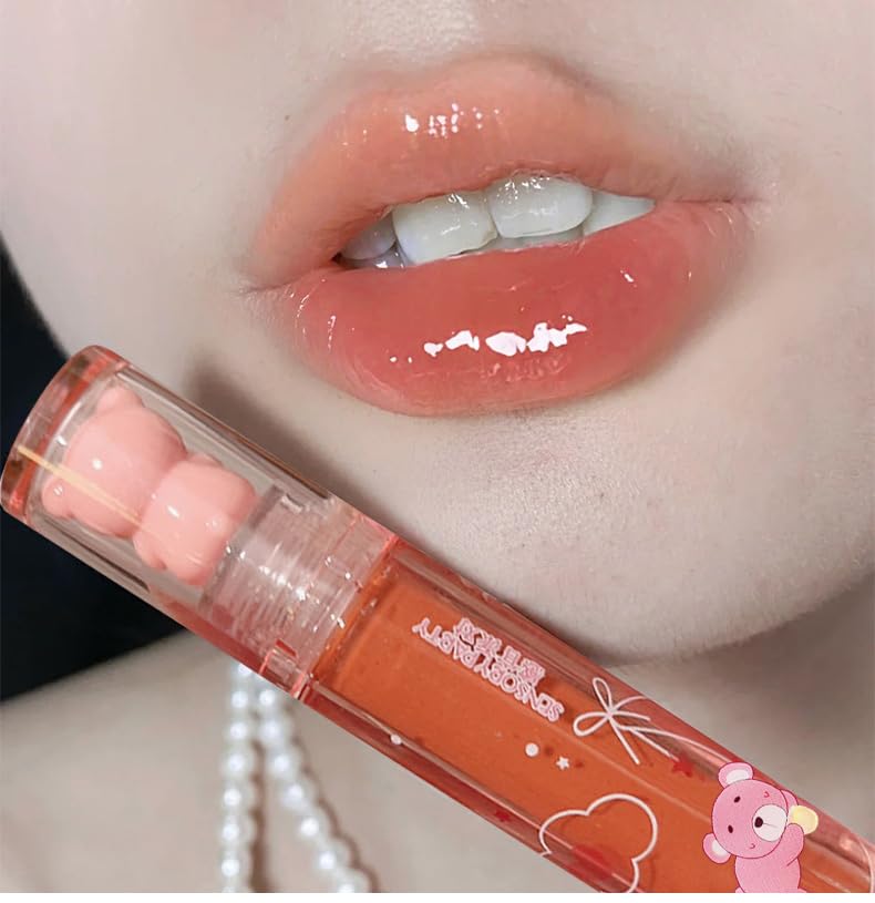Жидкая помада Bear Lip Glaze Cute Bear Увлажняющий Водостойкий Долговременный Румяна Набор из 4 штук, фото №5