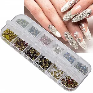 Набор страз для ногтей в 12 коробках, инструмент для маникюра для салона красоты и DIY, камни для ногтей synthetic.ua - Фото 1
