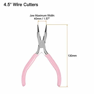 Мини плоскогубцы круглогубцы sourcing map 4.5 дюйма, конические прецизионные плоскогубцы с розовой пластиковой ручкой для изготовления ювелирных изделий и рукоделия synthetic.ua - Фото 1