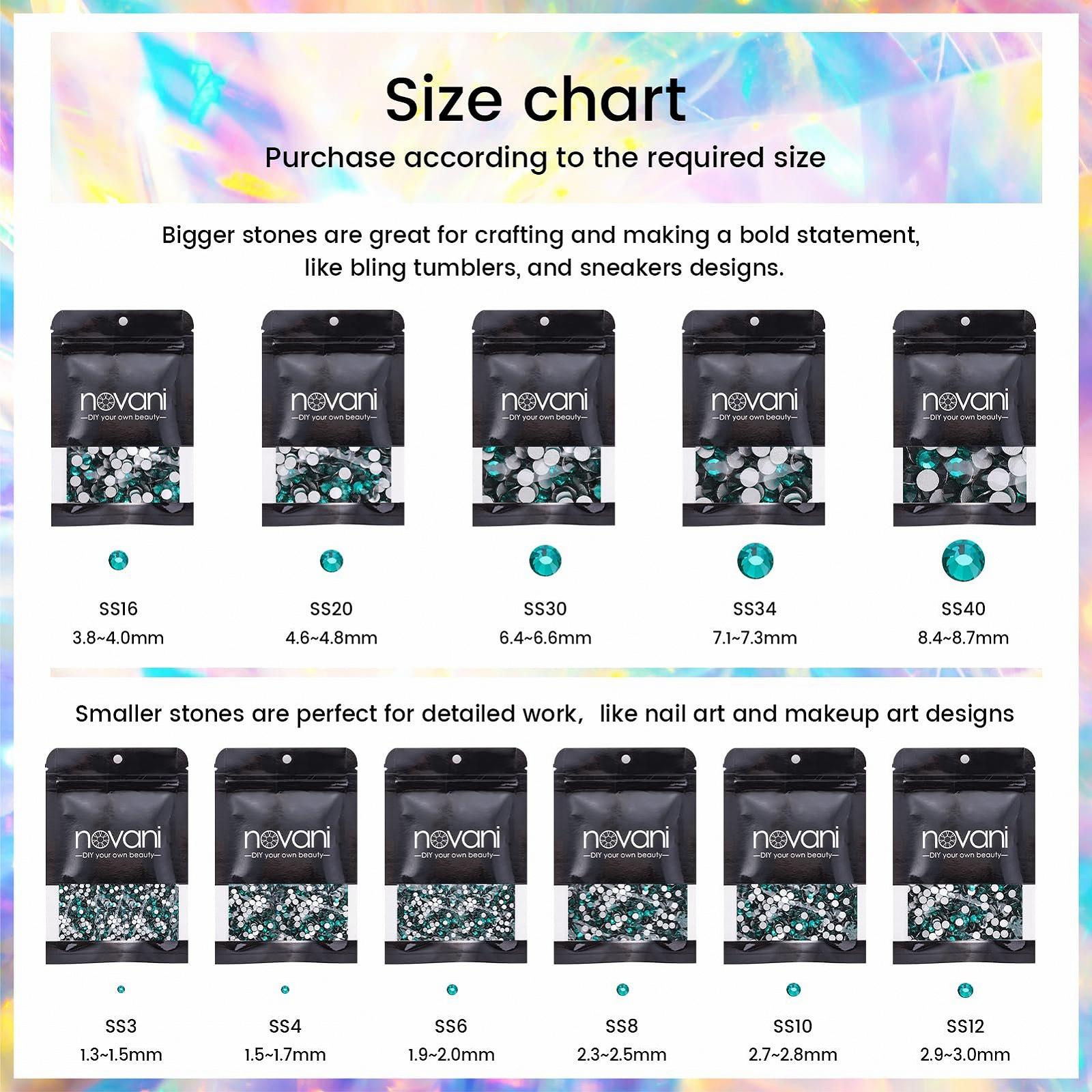Стрази Novani Crystal Плоскі, Розсипні, 1440 штук, Скло, для одягу, взуття, рукоділля, макіяжу SS16, Зелена кубічна цирконія, фото №5