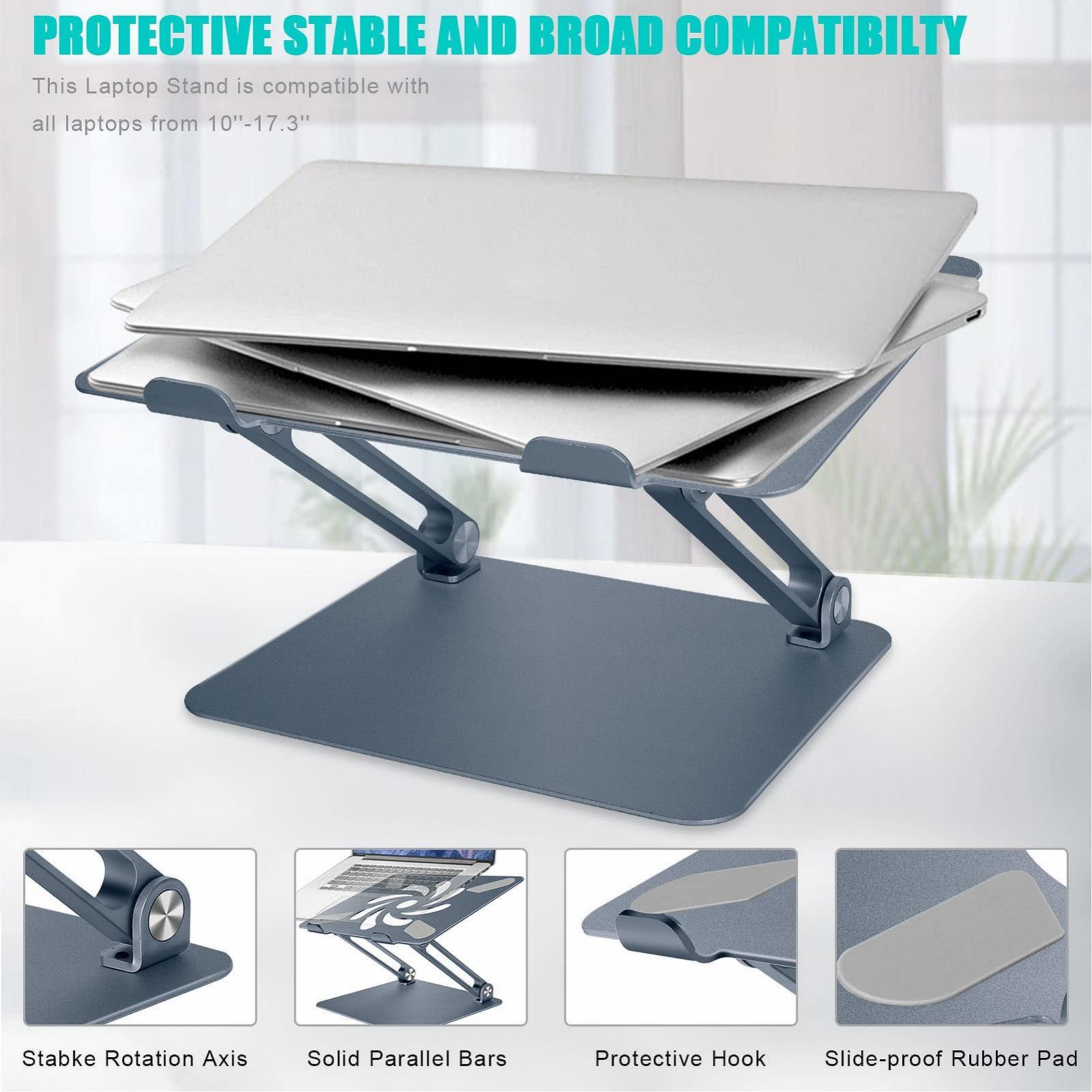 Подставка для ноутбука Tnfeeon, регулируемая, эргономичная, алюминиевый сплав, до 15,6 дюймов, фото №2