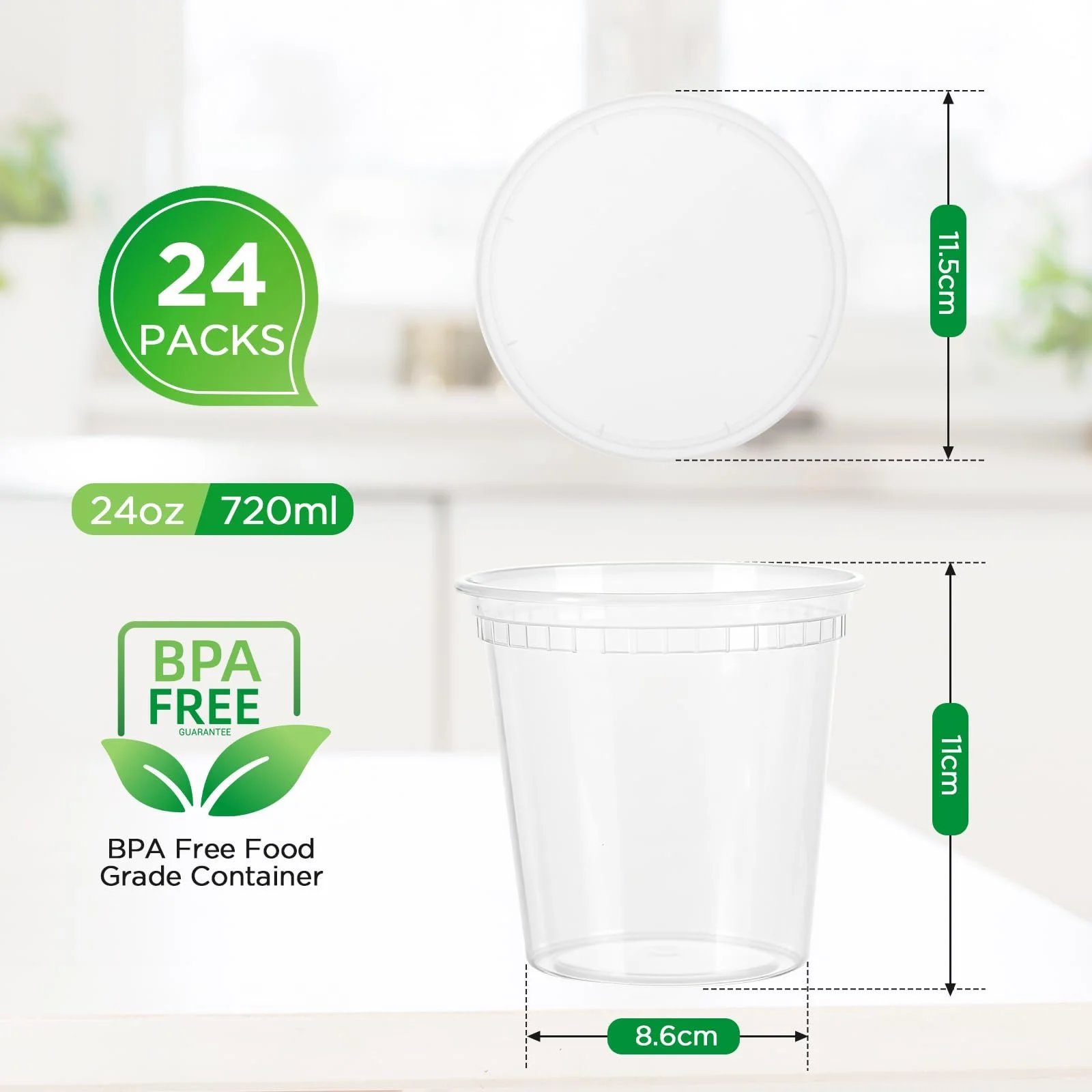 Контейнери для зберігання їжі Romon 24 шт 710 мл/24 oz BPA-free, фото №2