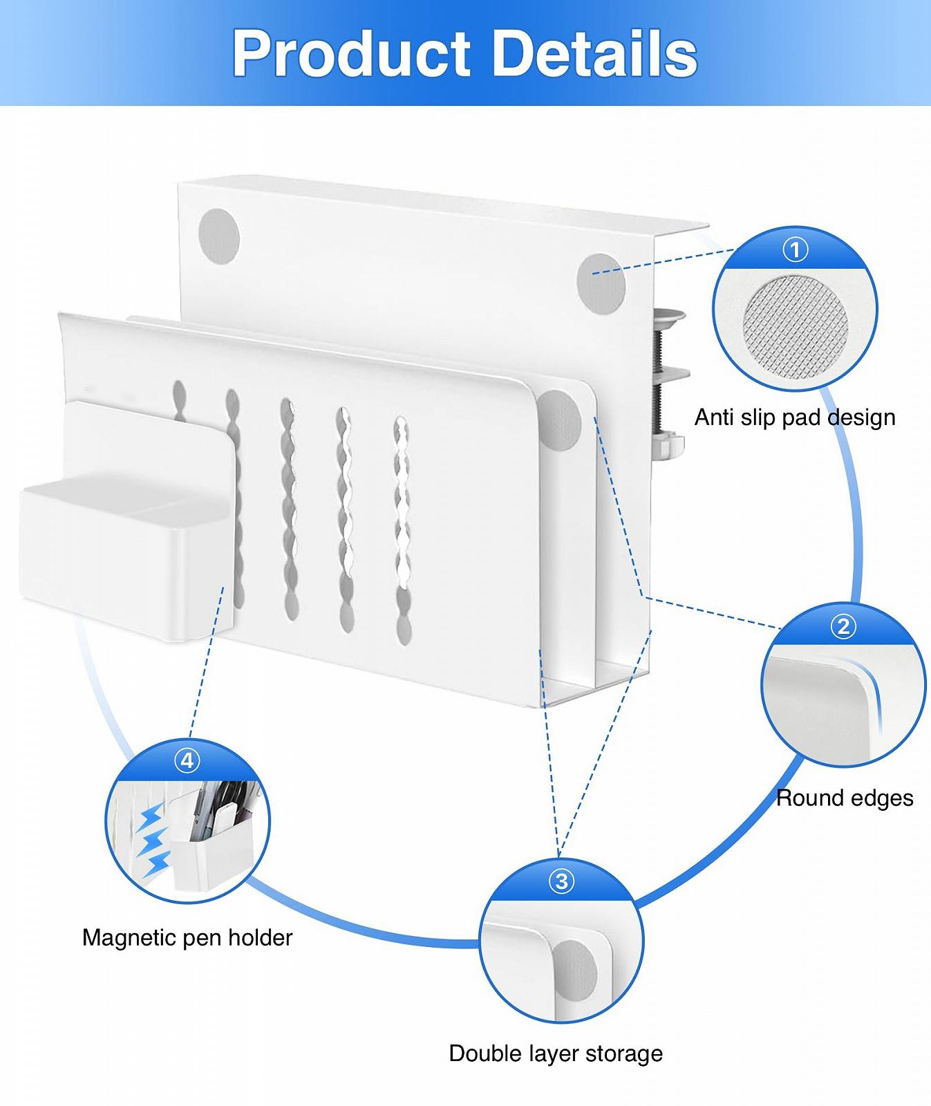 Подставка для ноутбука Двойной Настольный органайзер с магнитным держателем для ручек Стальная, фото №2 Подставка для ноутбука Двойной Настольный органайзер с магнитным держателем для ручек Стальная, фото №2