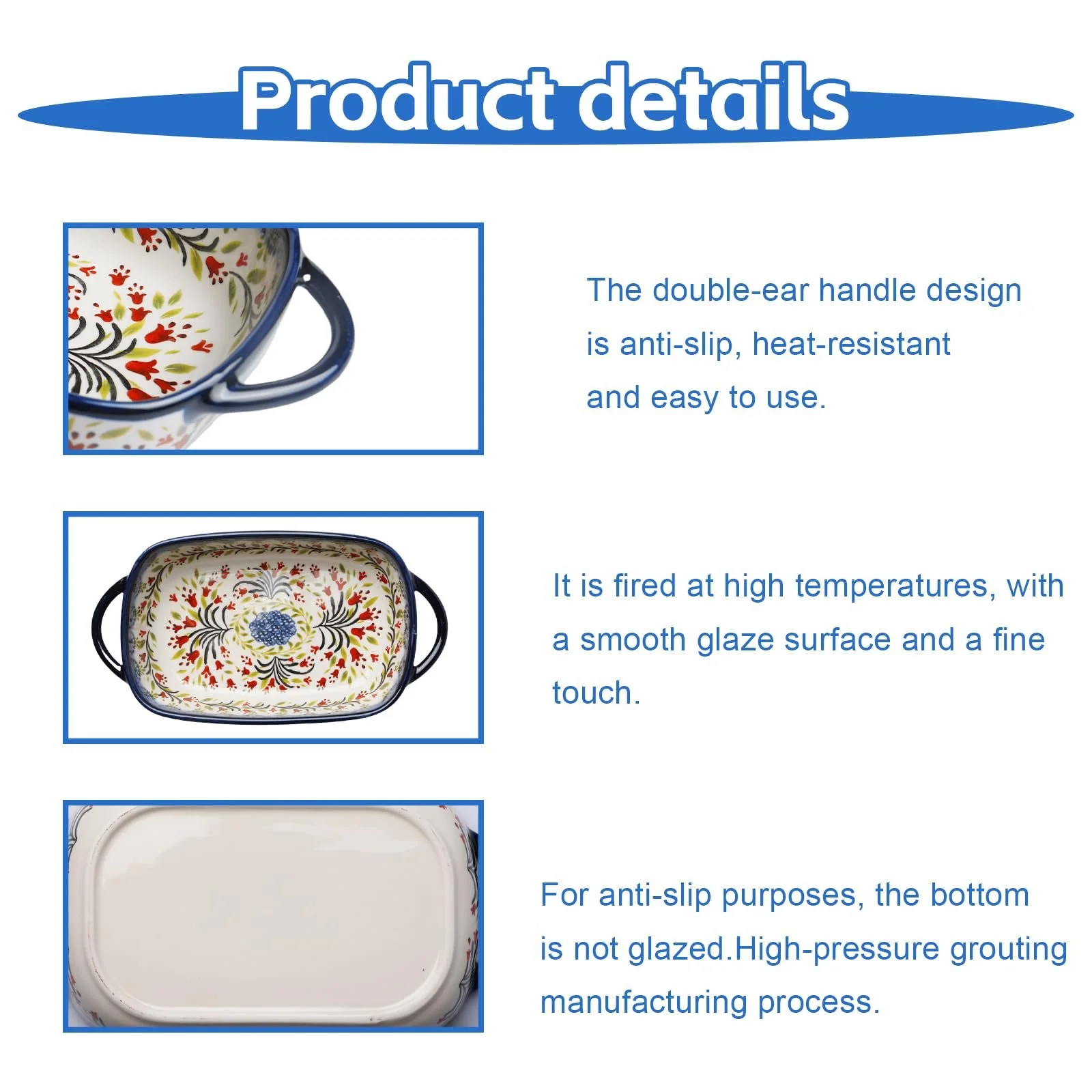 Форма для запекания Керамическая Прямоугольная 730 мл 23.5 x 13 x 5 см, фото №4