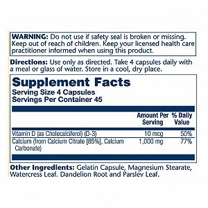 Calcium Citrate w/Vit D-3 1000mg 180 caps