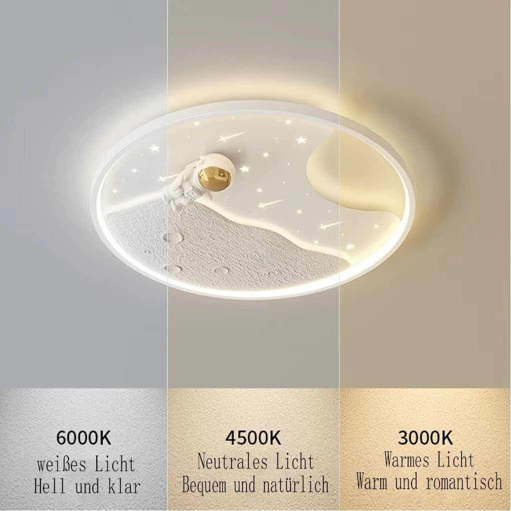Світильник Phtlampes LED стельовий для дітей з регулюванням яскравості з пультом ДУ абажур Зірка Місяць підвісний світильник декоративний, фото №6