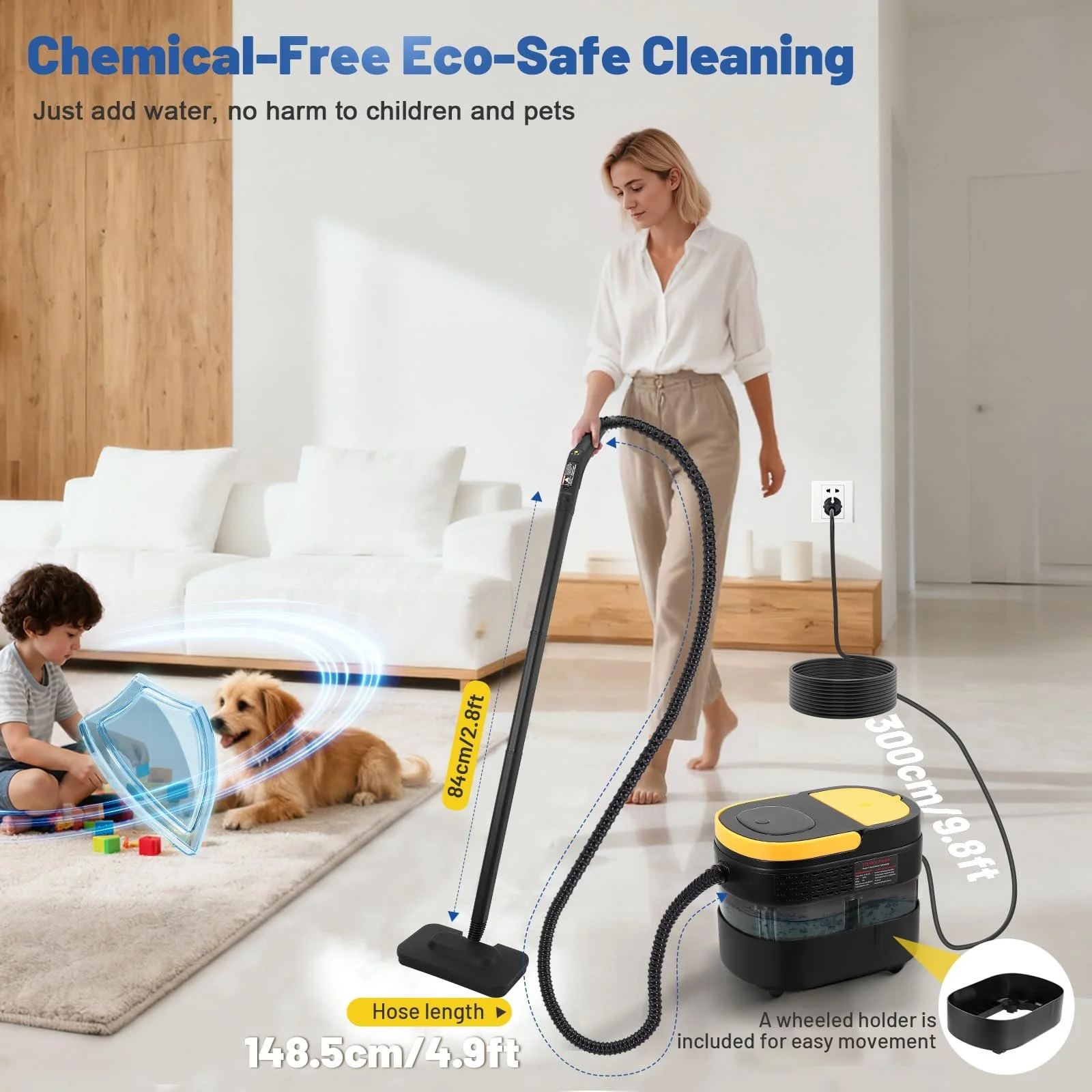 Пароочисник 2500W 1.6L 10 секунд нагрівання 3 рівні регулювання з аксесуарами, фото №8 Пароочисник 2500W 1.6L 10 секунд нагрівання 3 рівні регулювання з аксесуарами, фото №8